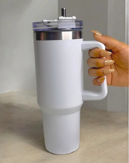 1200ml Stainless Steel Insulated Tumbler with Handle & Straw Lid | Double Wall Vacuum Flask | Custom Bulk Corporate Gift”