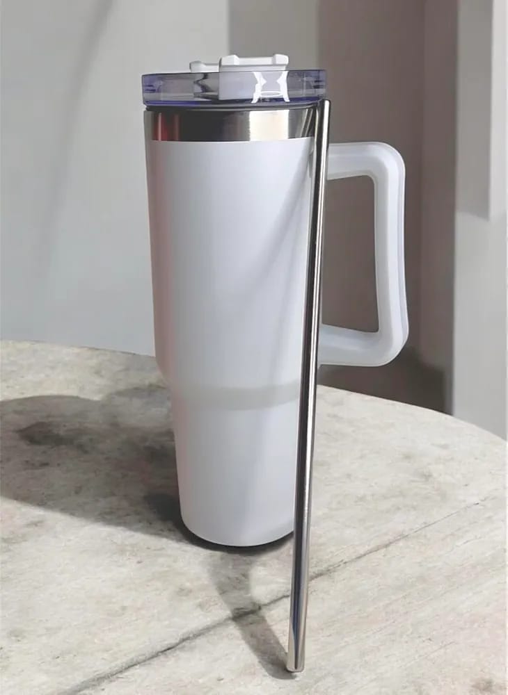 1200ml Stainless Steel Insulated Tumbler with Handle & Straw Lid | Double Wall Vacuum Flask | Custom Bulk Corporate Gift”