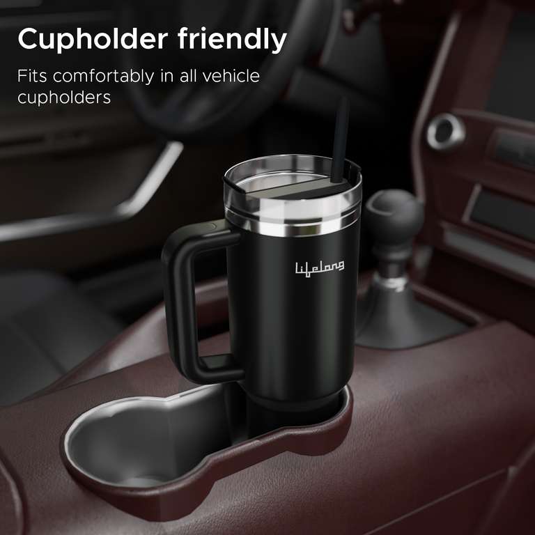1200ml Stainless Steel Insulated Tumbler with Handle & Straw Lid | Double Wall Vacuum Flask | Custom Bulk Corporate Gift”
