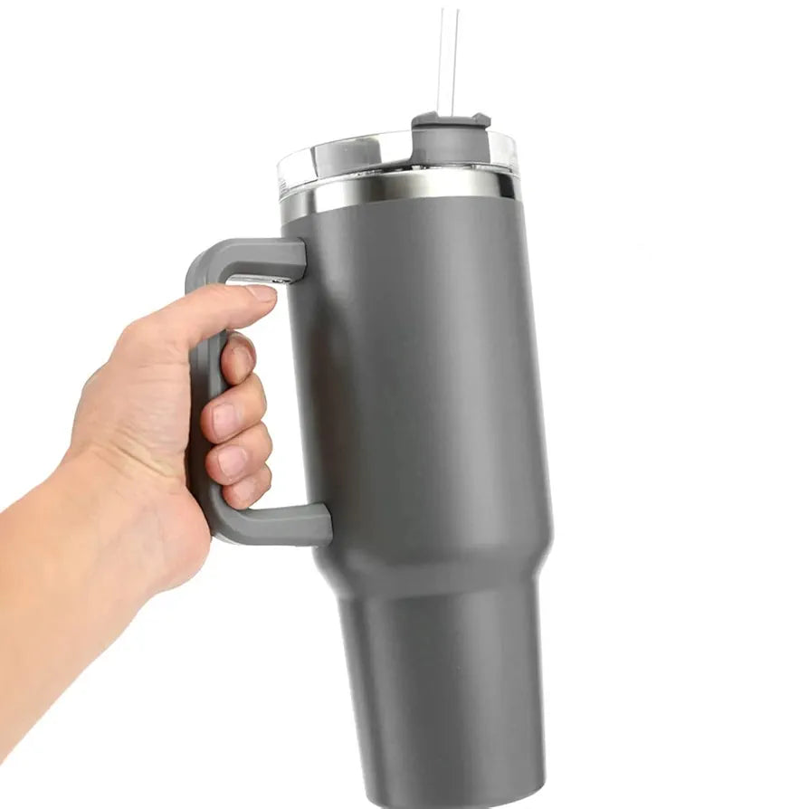 1200ml Stainless Steel Insulated Tumbler with Handle & Straw Lid | Double Wall Vacuum Flask | Custom Bulk Corporate Gift”