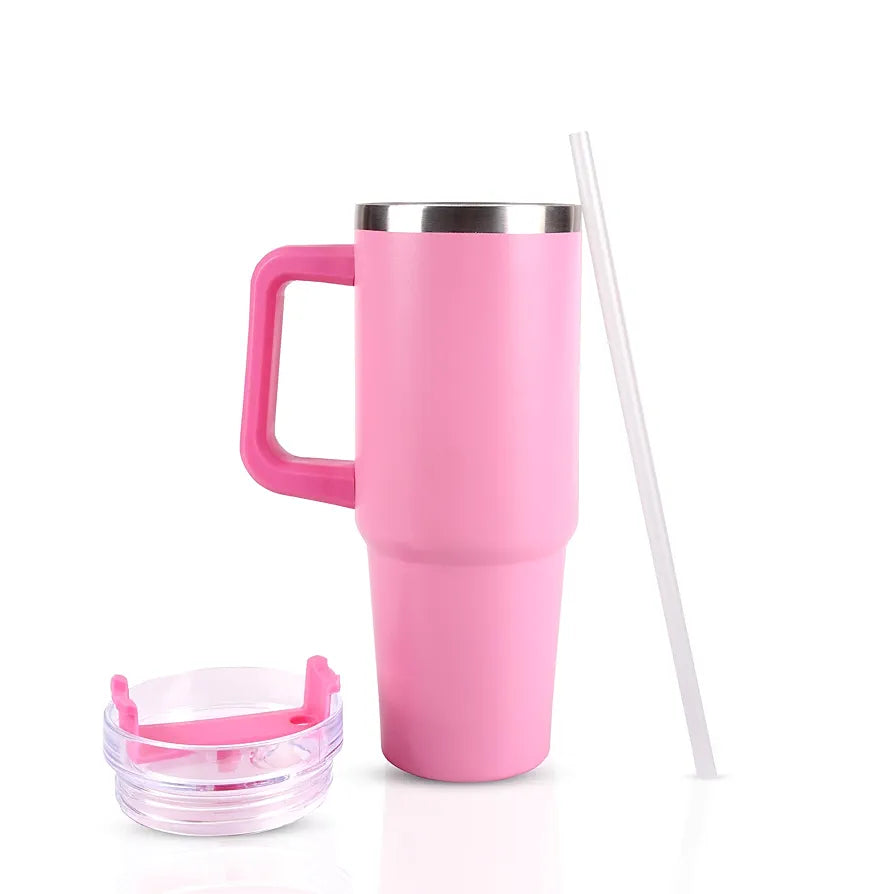 1200ml Stainless Steel Insulated Tumbler with Handle & Straw Lid | Double Wall Vacuum Flask | Custom Bulk Corporate Gift”